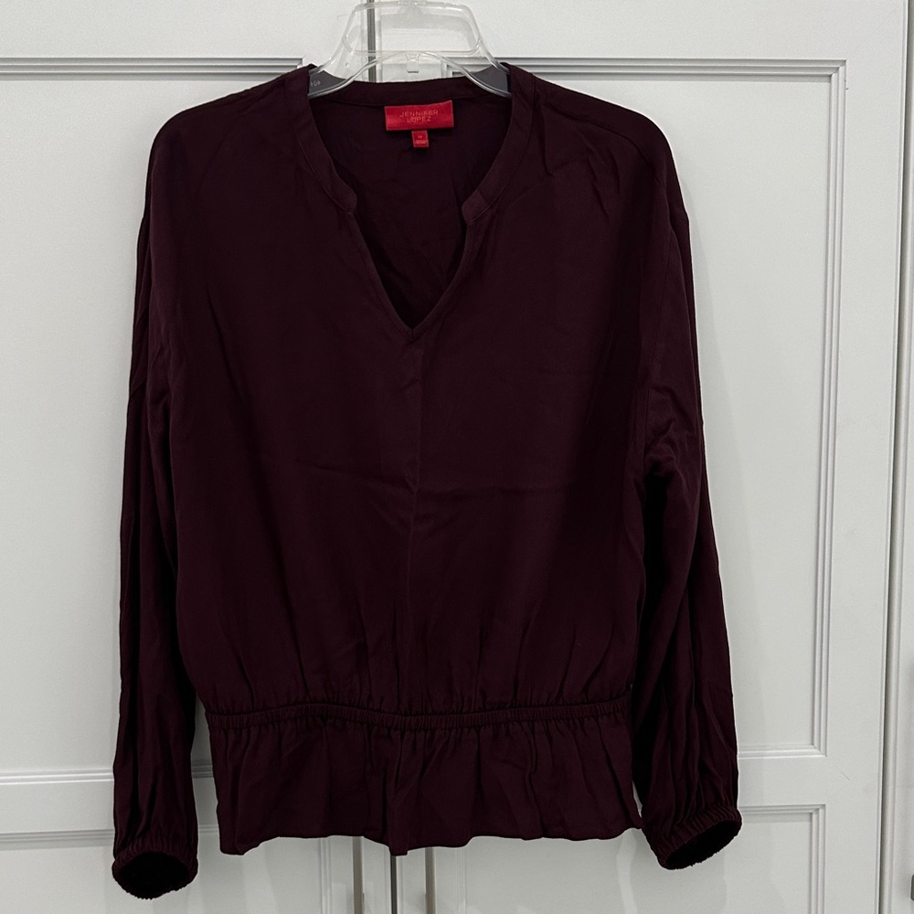 Jennifer Lopez Deep Burgundy Blouse